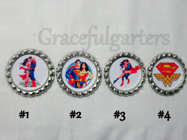 Superman and Wonder Woman Half N Half Bridal Wedding Garter