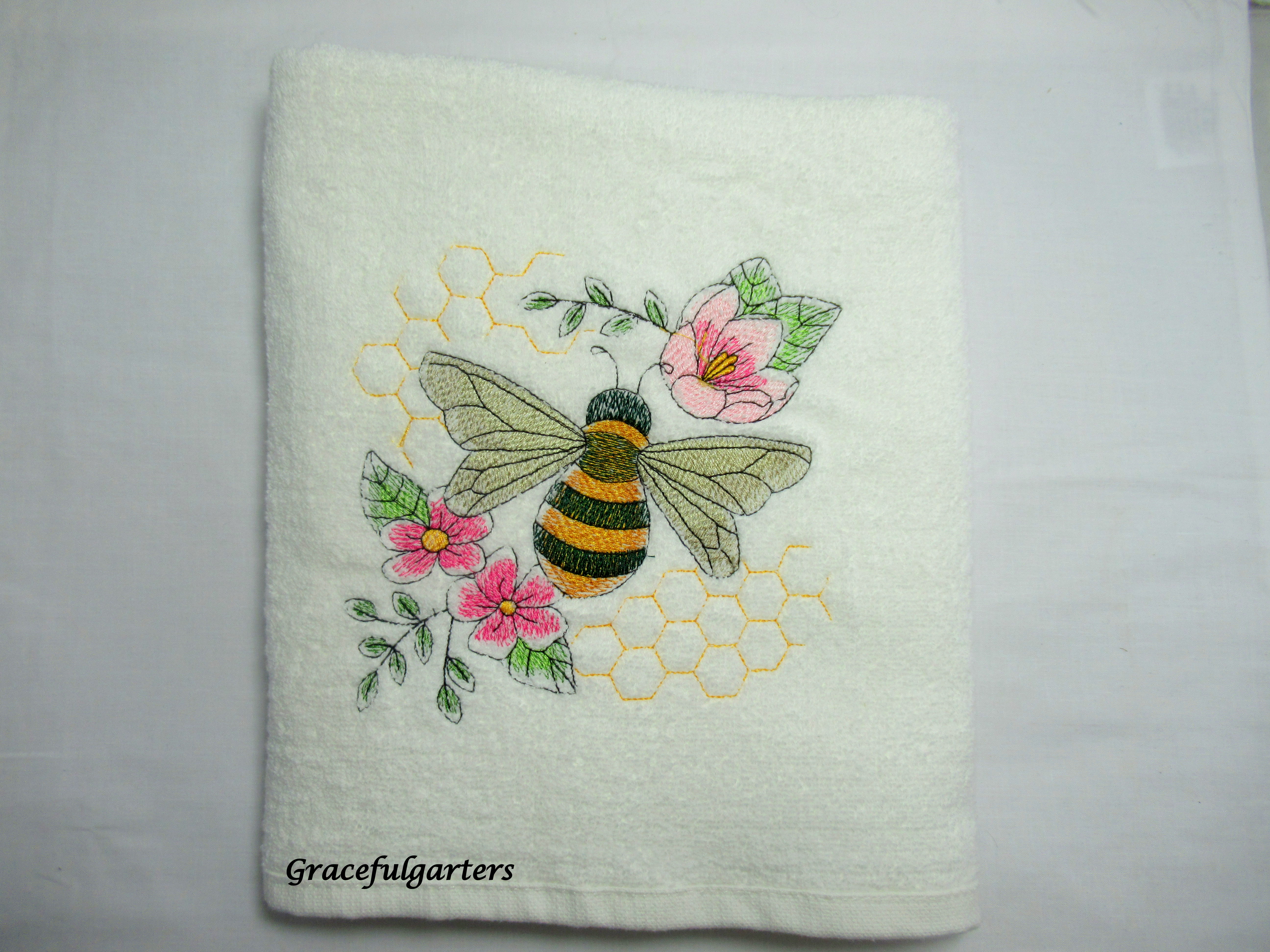 Bee & Embroidered Hand Towel GracefulGarters